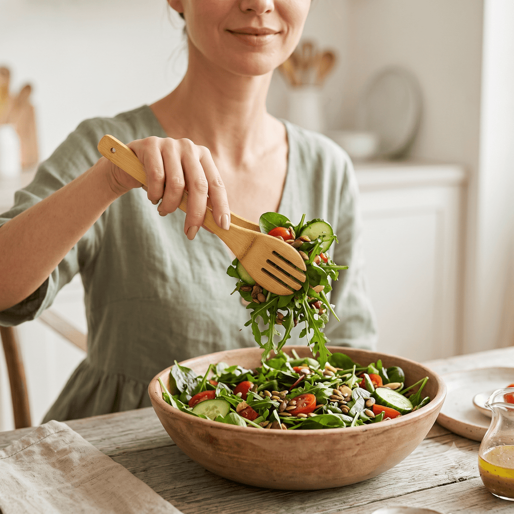 12" Bamboo Salad Tongs