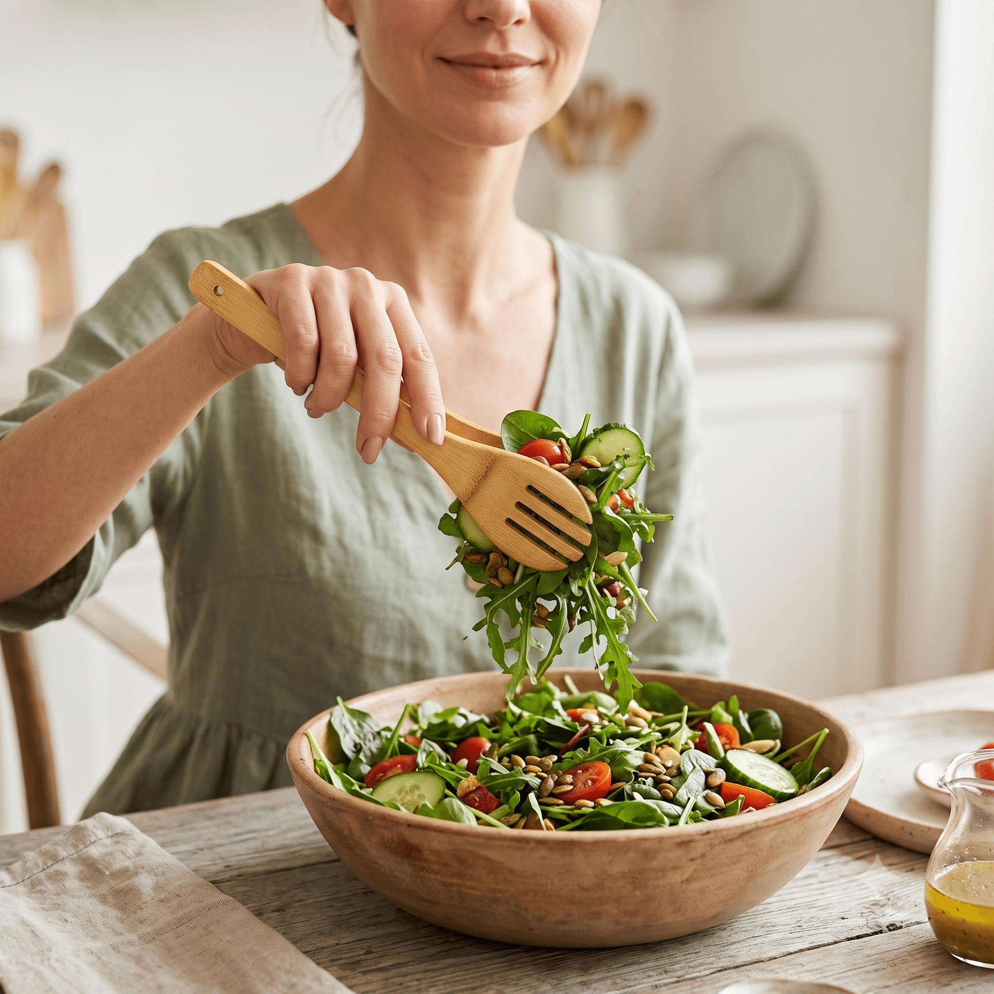 12" Bamboo Salad Tongs