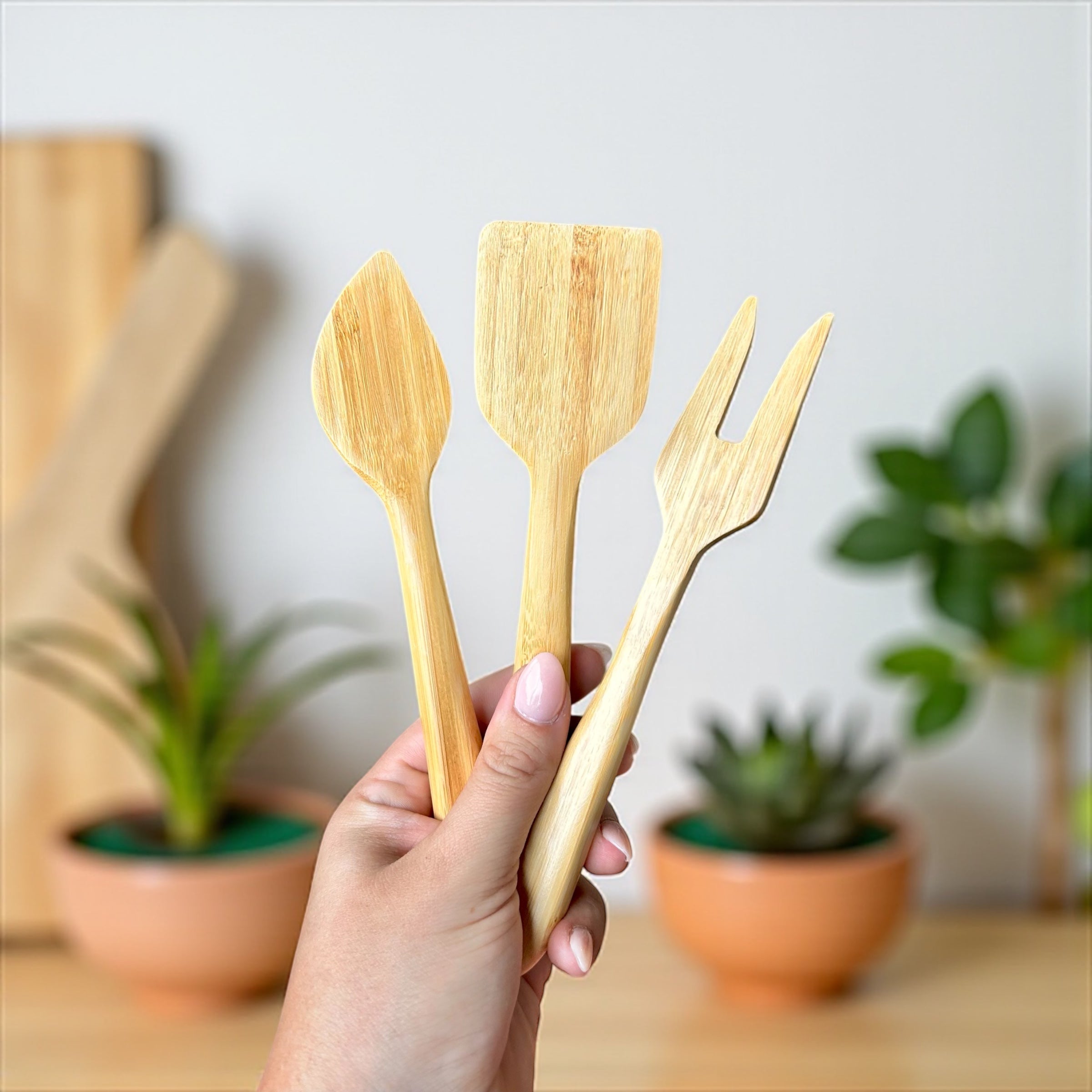 Bamboo Kitchen Utensil Set | 3 Pieces