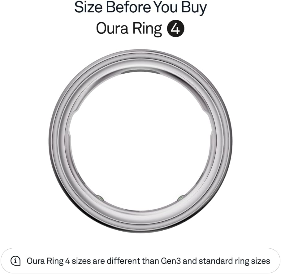 Oura Ring 4 - Smart Ring - Silver - Size 8 - Sleep, Activity, Women's Health, AI Advisor, Up to 8 Days of Battery Life, Oura App, Android & iOS Compatible