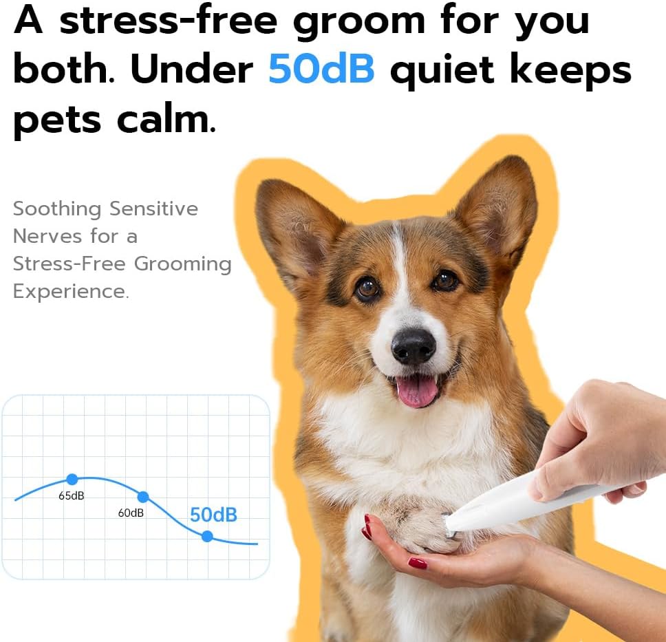 Mcbazel Pet Micro Precision Trimmer, Multifunctional Pet Hair Trimmer Waterproof Rechargeable Shaver with LED Light for Paws Eyes Ears Face Buttocks for Small Dogs and Cats，50dB Quiet Shave.