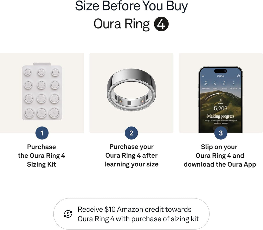 Oura Ring 4 - Smart Ring - Silver - Size 8 - Sleep, Activity, Women's Health, AI Advisor, Up to 8 Days of Battery Life, Oura App, Android & iOS Compatible