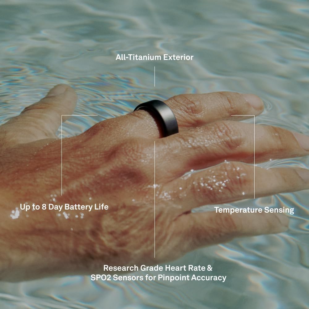 Oura Ring 4 - Smart Ring - Silver - Size 8 - Sleep, Activity, Women's Health, AI Advisor, Up to 8 Days of Battery Life, Oura App, Android & iOS Compatible