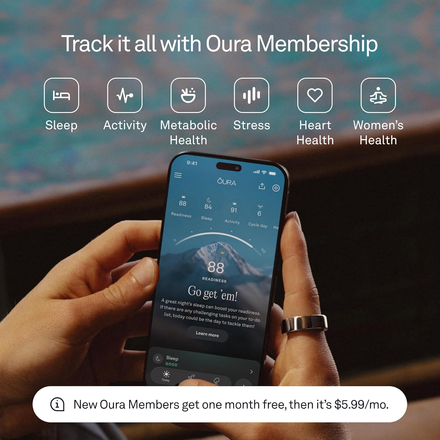 Oura Ring 4 - Smart Ring - Silver - Size 8 - Sleep, Activity, Women's Health, AI Advisor, Up to 8 Days of Battery Life, Oura App, Android & iOS Compatible