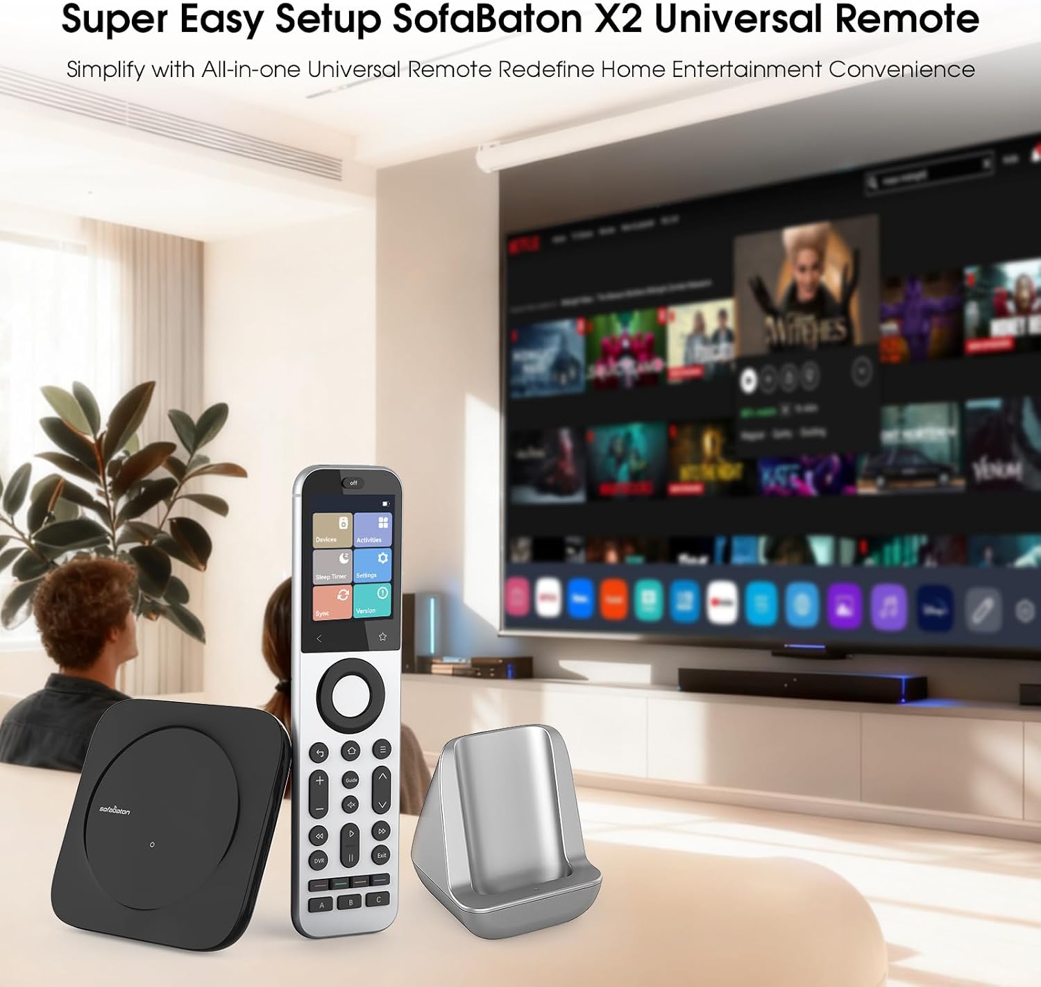 SofaBaton X2 Universal Remote with Hub & Charing Dock & APP & Touchscreen | All in One Universal Remote Control with One-Touch Activities, Compatible with Alexa & Google Assistant & Home Assistant
