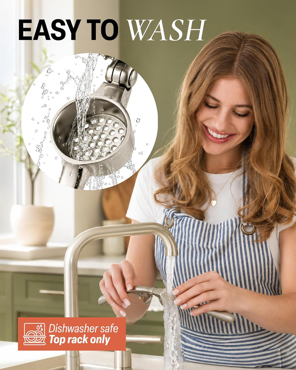 Zulay Kitchen Premium Garlic Press Set - Rust Proof Professional Garlic Mincer Tool - Easy-Squeeze, Easy-Clean with Soft, Ergonomic Handle - Silicone Garlic Peeler & Brush (Silver)