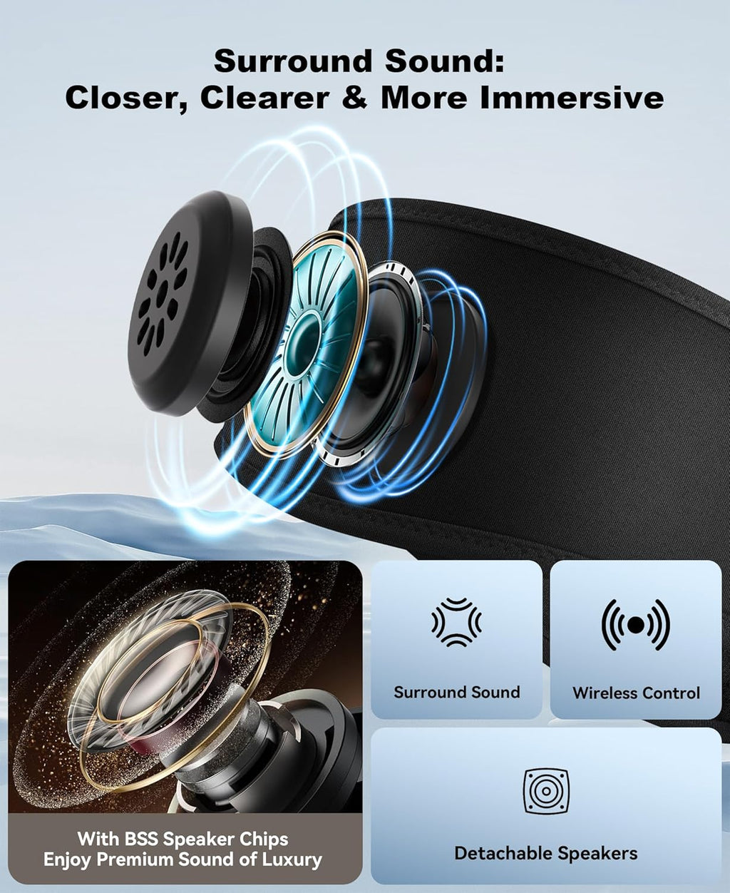 MUSICOZY Sleep Headphones Bluetooth Headband Headphones for Side Sleepers | Sleeping Headbands Wireless Sports Earphones Sweat Resistant Earbuds for Workout Running Cool Gadgets Unique Gifts for Women