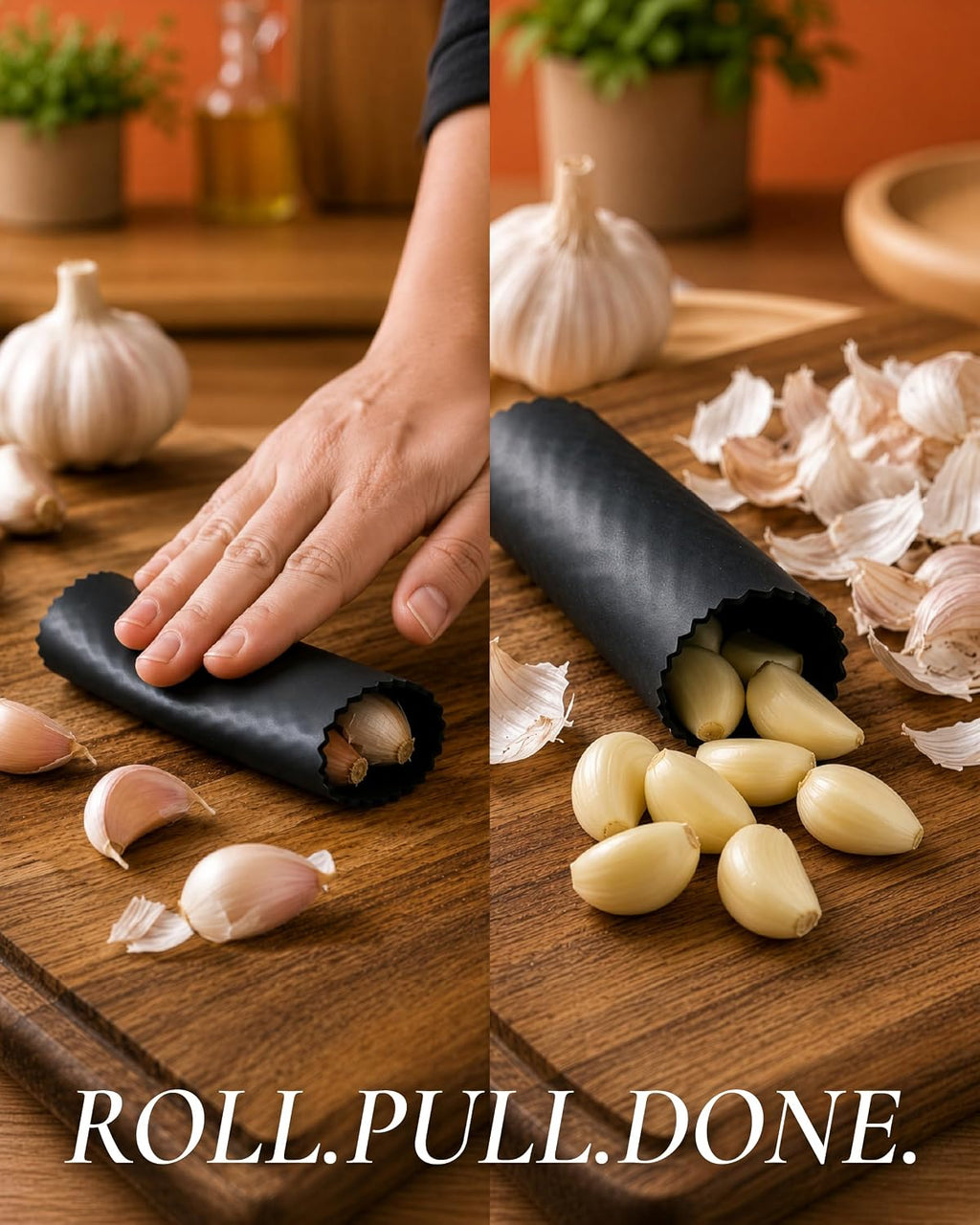 Zulay Kitchen Premium Garlic Press Set - Rust Proof Professional Garlic Mincer Tool - Easy-Squeeze, Easy-Clean with Soft, Ergonomic Handle - Silicone Garlic Peeler & Brush (Silver)