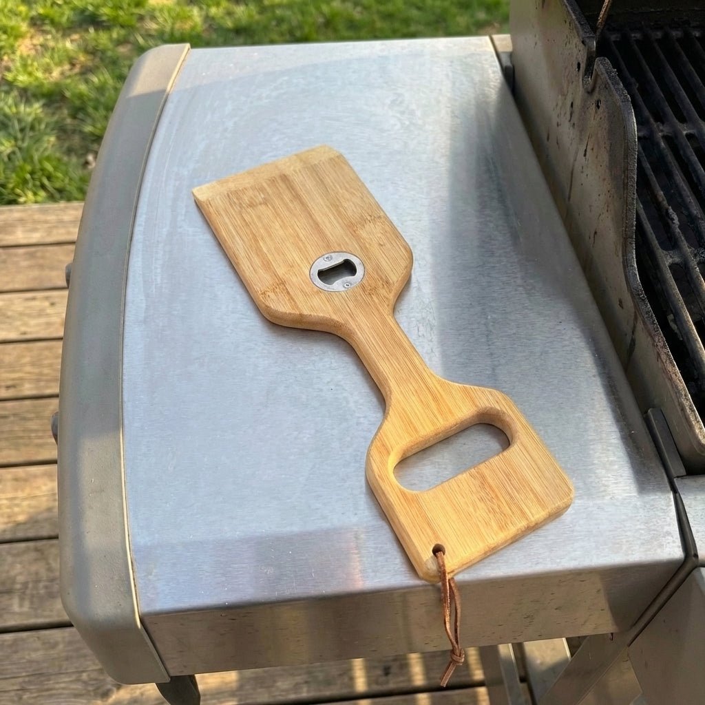 Bamboo 3-in-1 Grill Scraper, Spatula & Bottle Opener