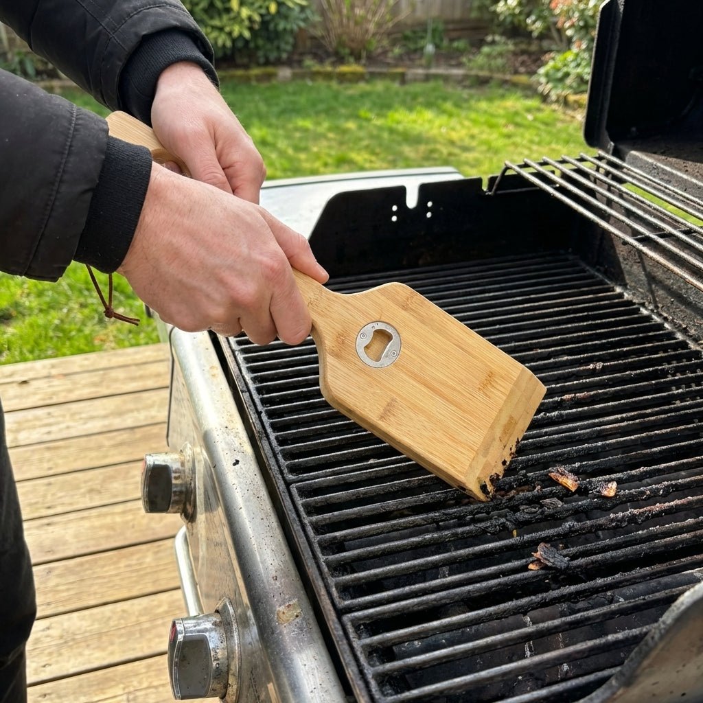 Bamboo 3-in-1 Grill Scraper, Spatula & Bottle Opener