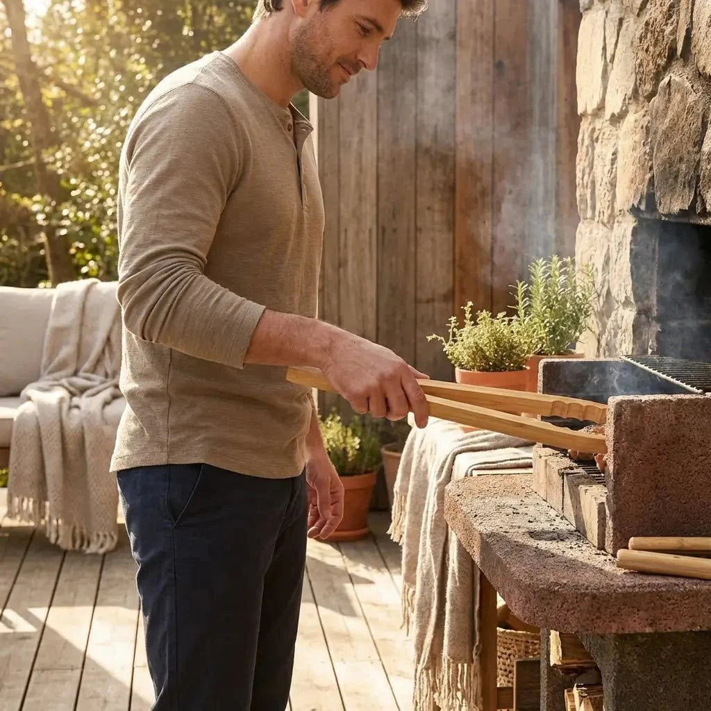 Bamboo Barbecue Grilling Tong 19"