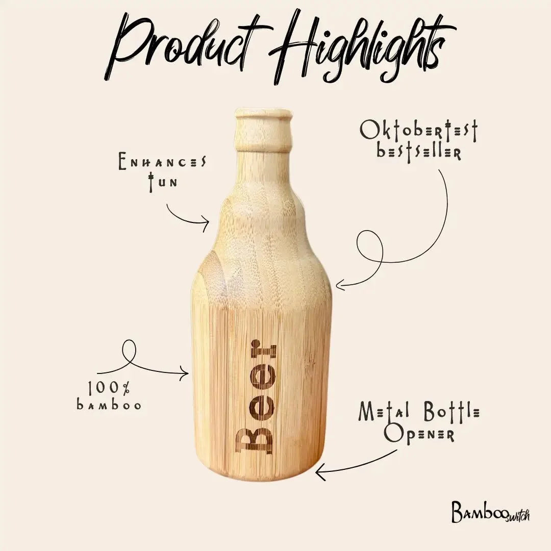 Bamboo Bottle-Shaped Bottle Opener