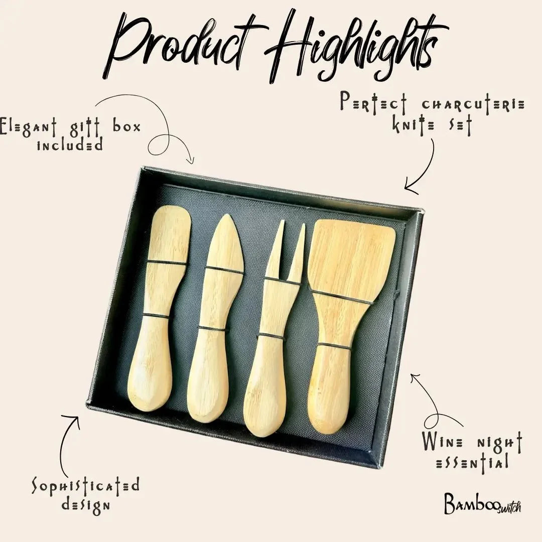 Bamboo Cheese Knife Box Set
