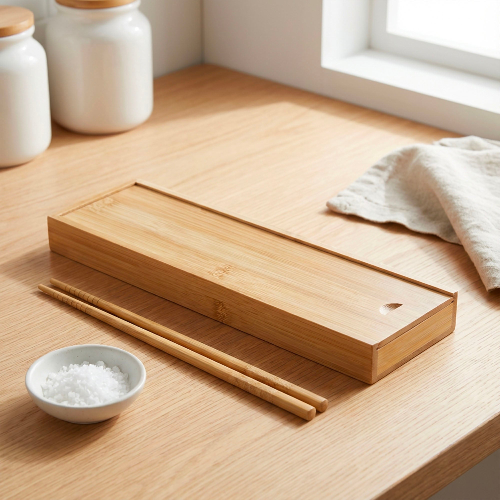 Bamboo Chopstick Storage Box | Large