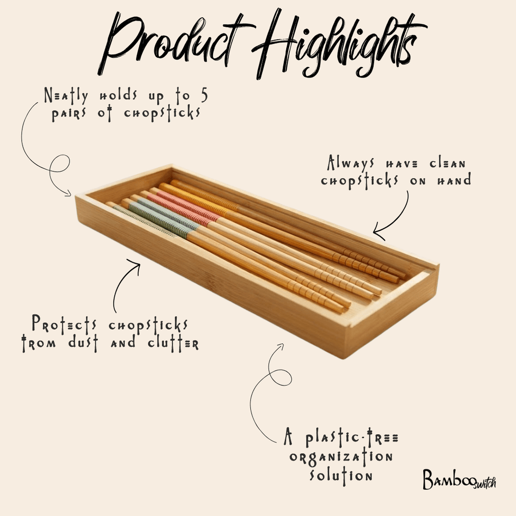 Bamboo Chopstick Storage Box | Large