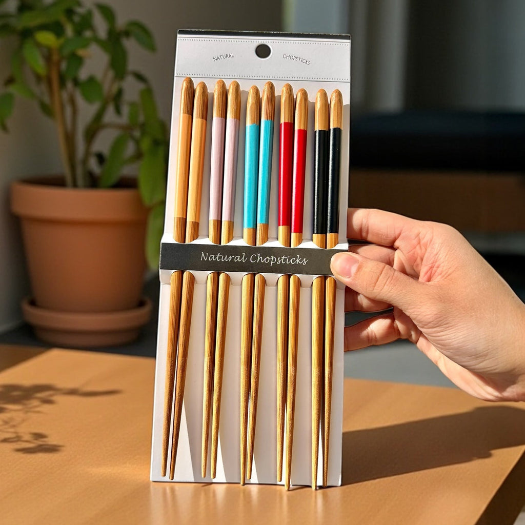 Bamboo Chopsticks | 5 Sets | Multicolor