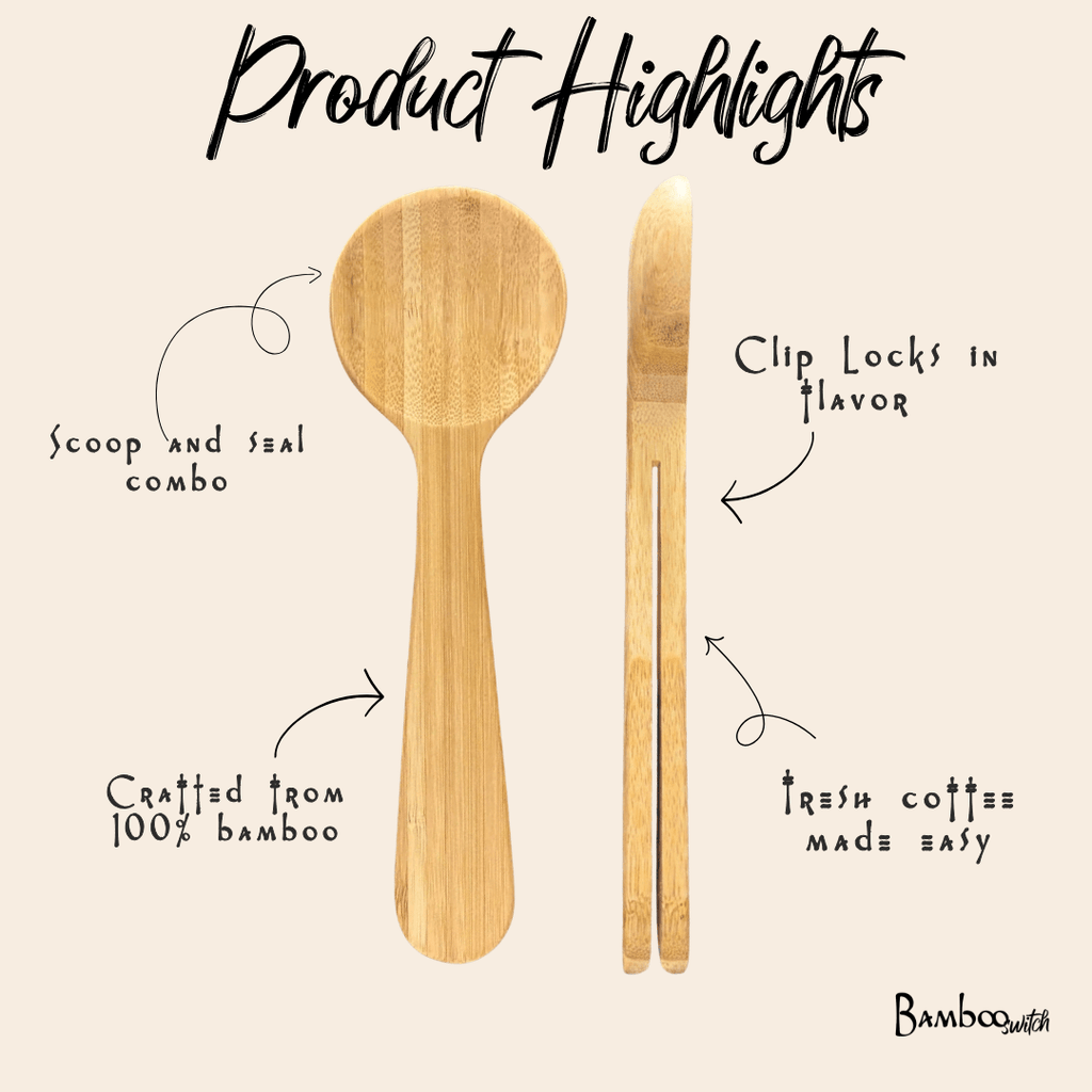 Bamboo Coffee Clip Scoop