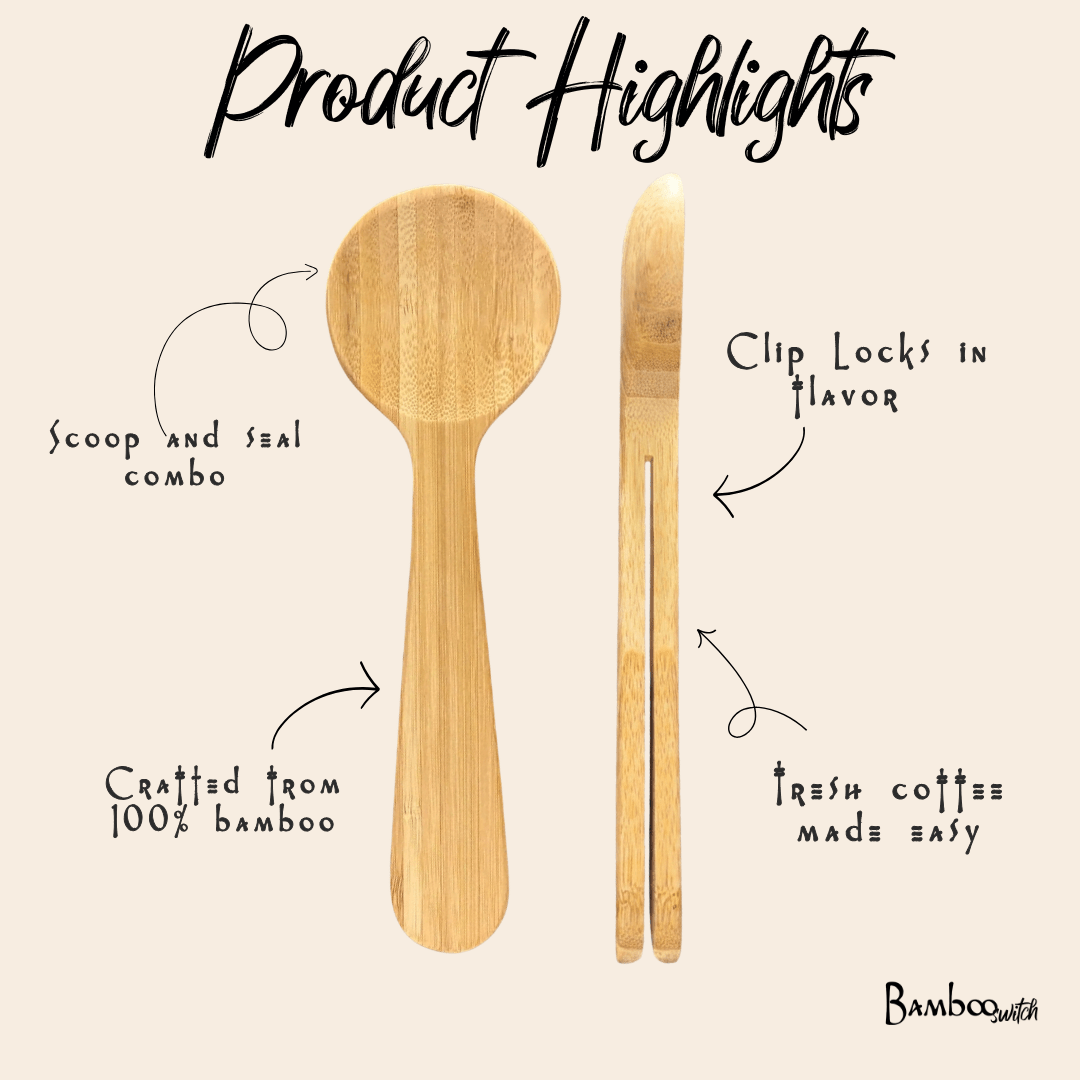 Bamboo Coffee Clip Scoop