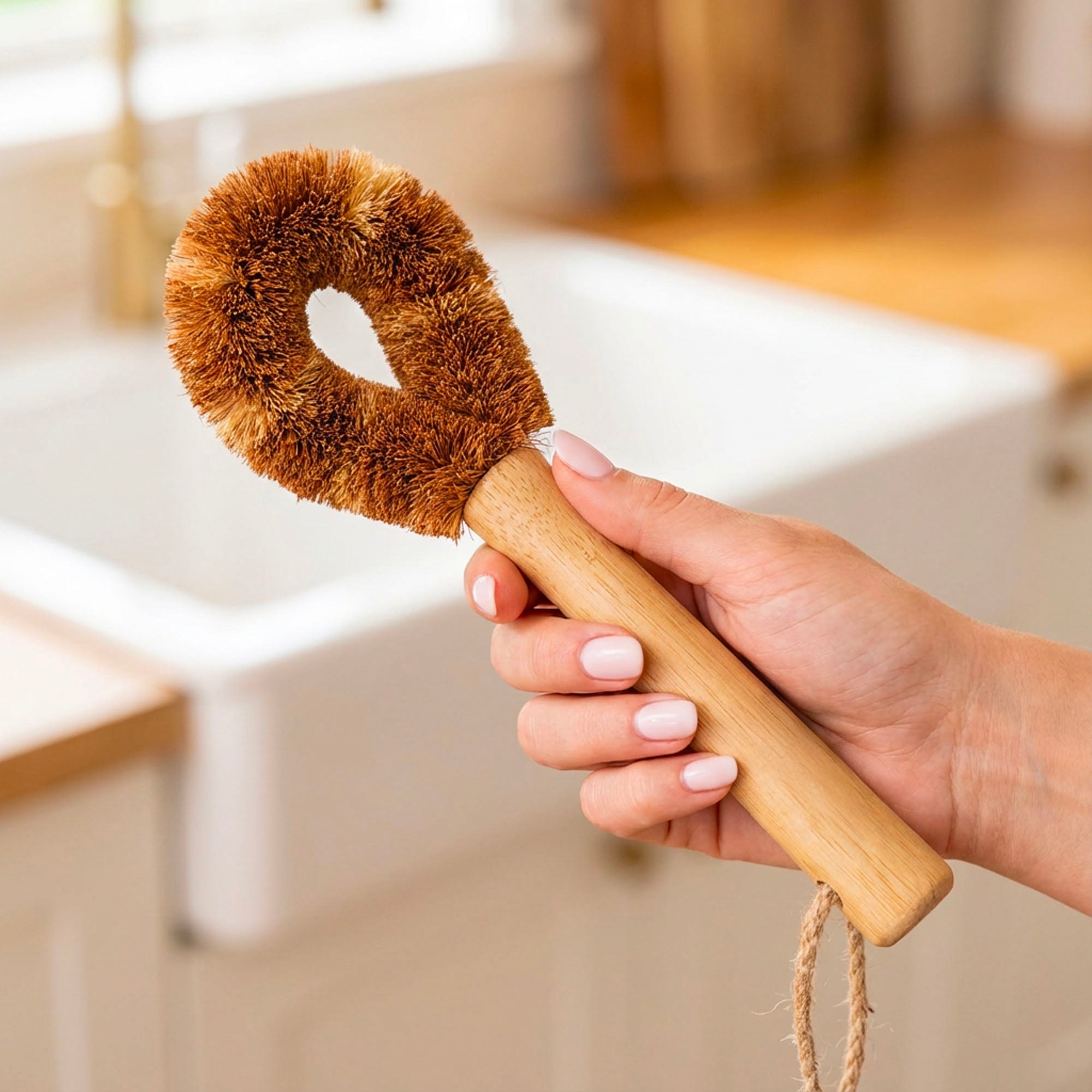 Bamboo Drinkware Bottle Cleaning Brush | Rounded