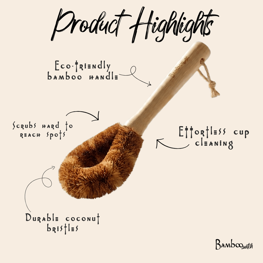 Bamboo Drinkware Bottle Cleaning Brush | Rounded