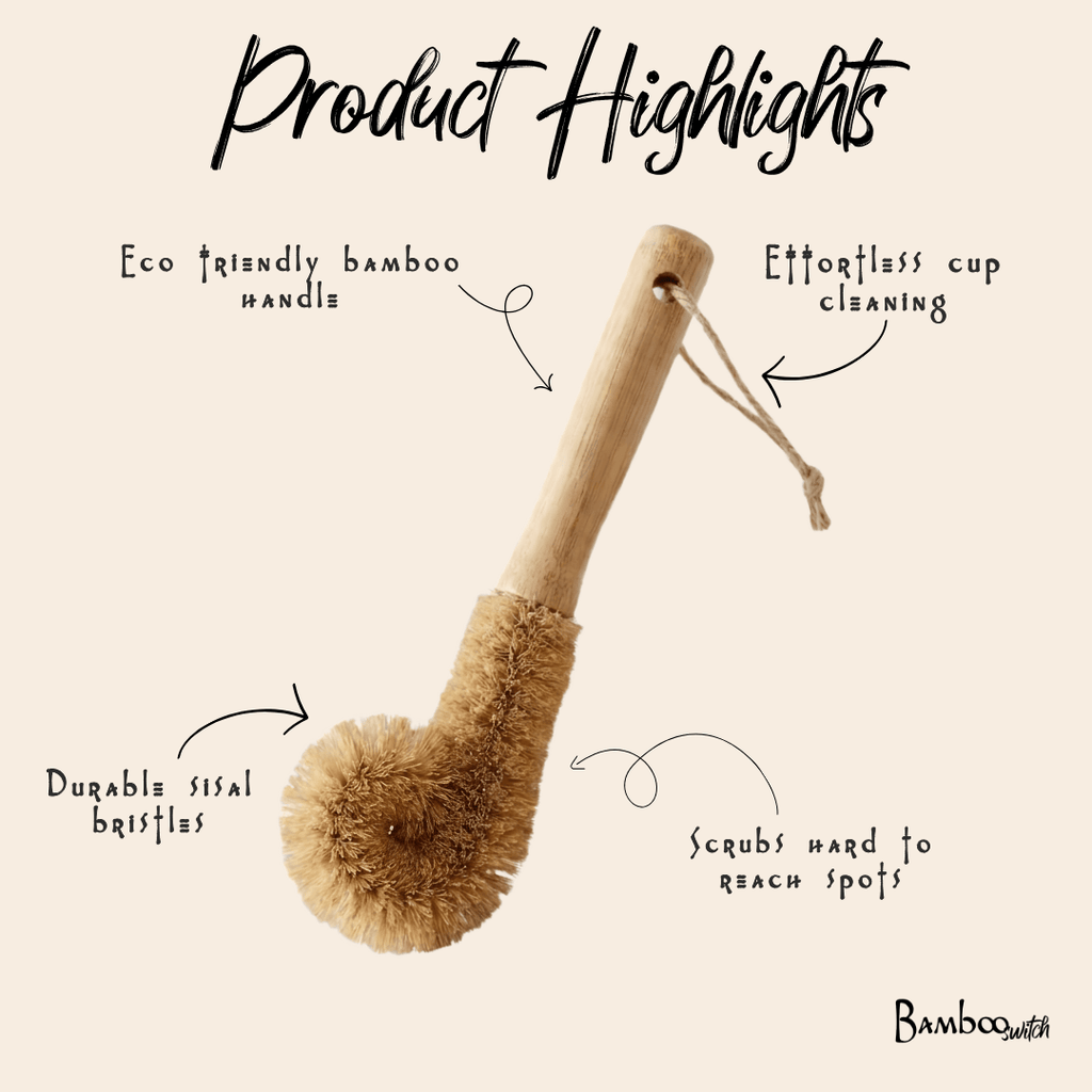 Bamboo Drinkware Cleaning Brush | Straight