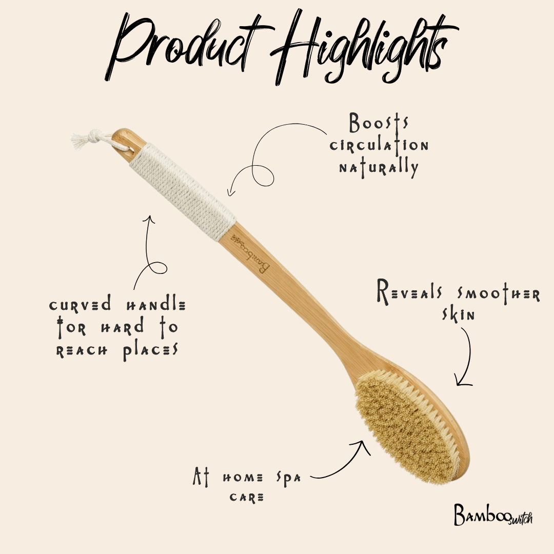 Bamboo Dry Brush | Curved Handle