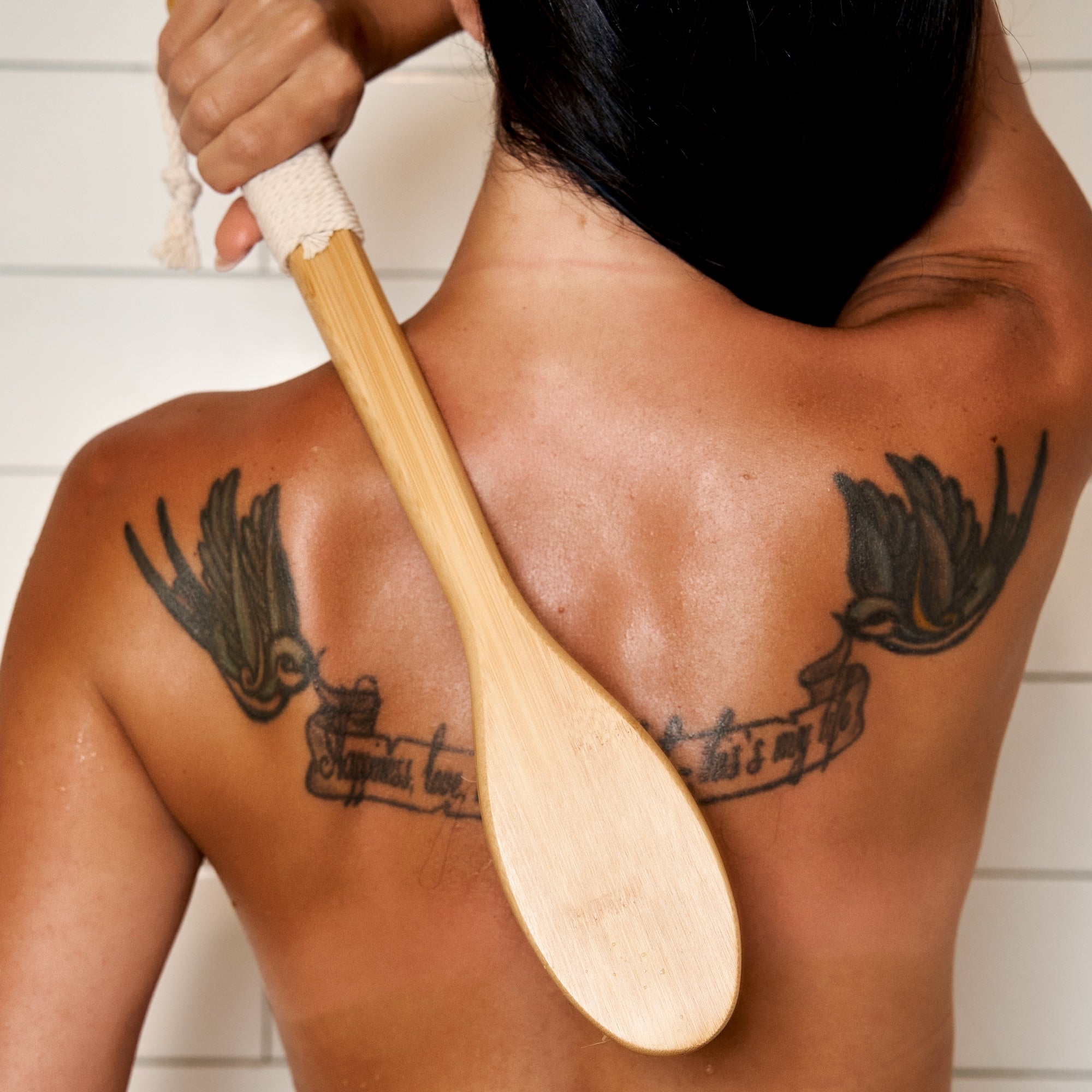 Bamboo Dry Brush | Curved Handle