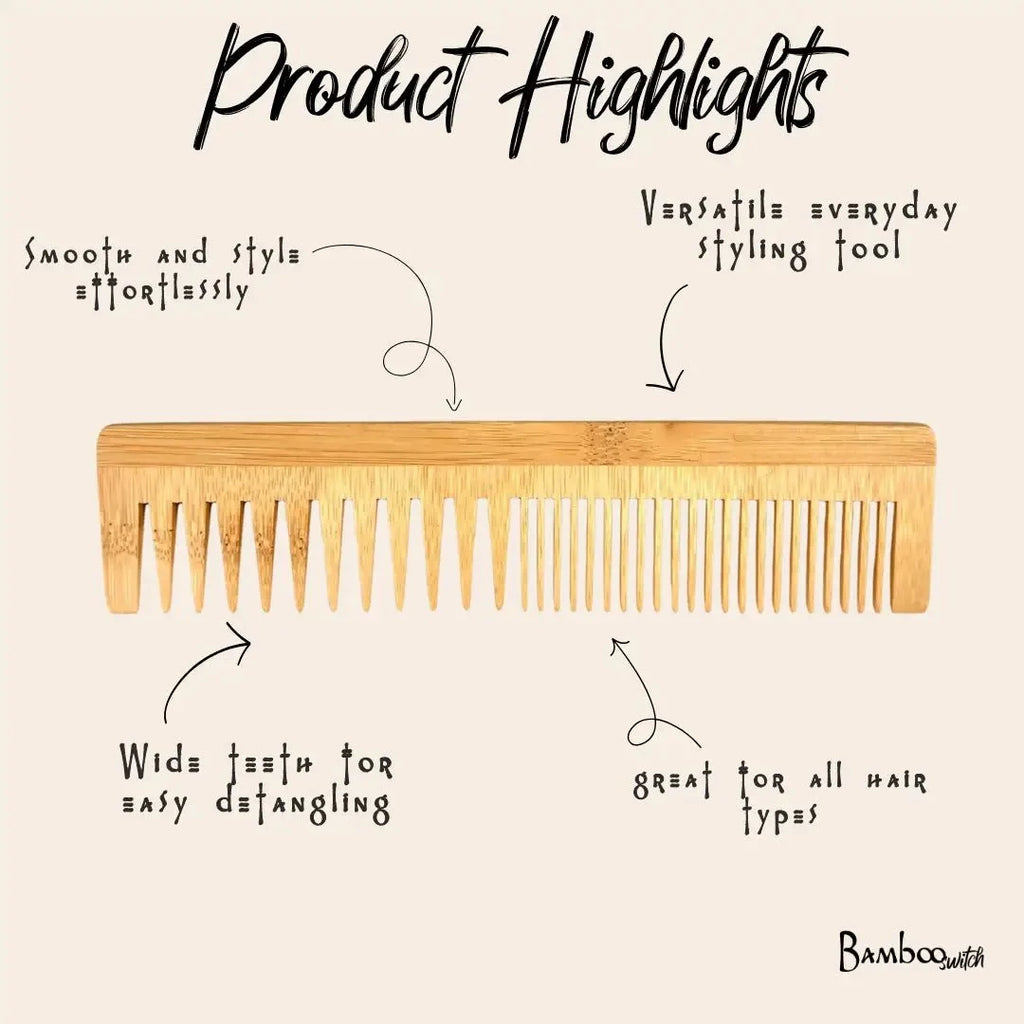 Bamboo Dual Pocket Comb