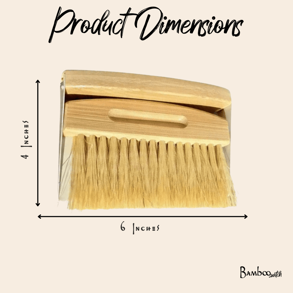 Bamboo Dust Pan With Brush