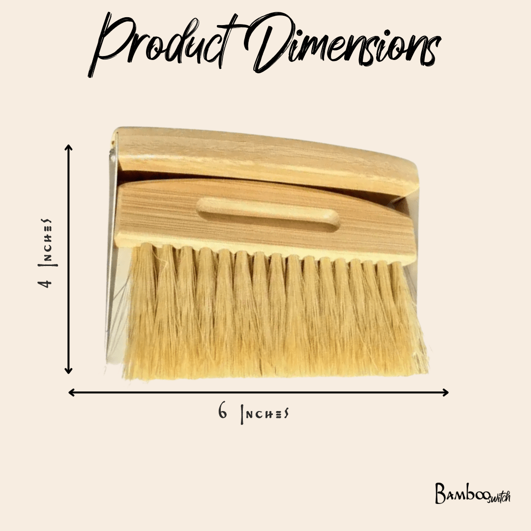 Bamboo Dust Pan With Brush