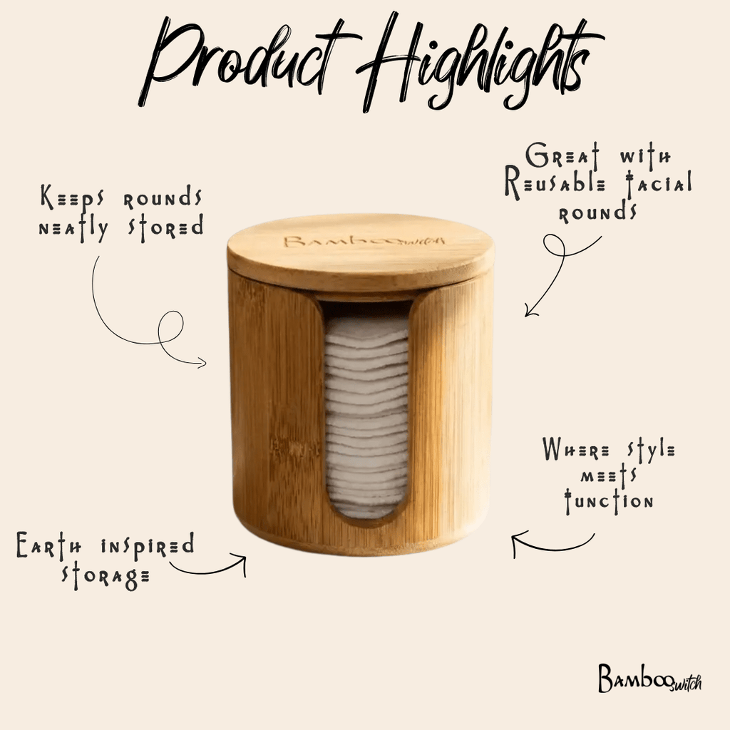 Bamboo Facial Rounds Holder