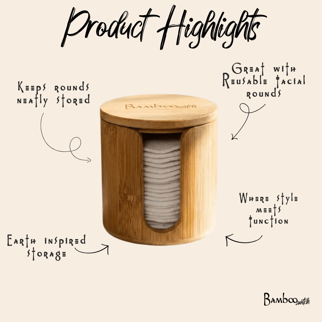 Bamboo Facial Rounds Holder