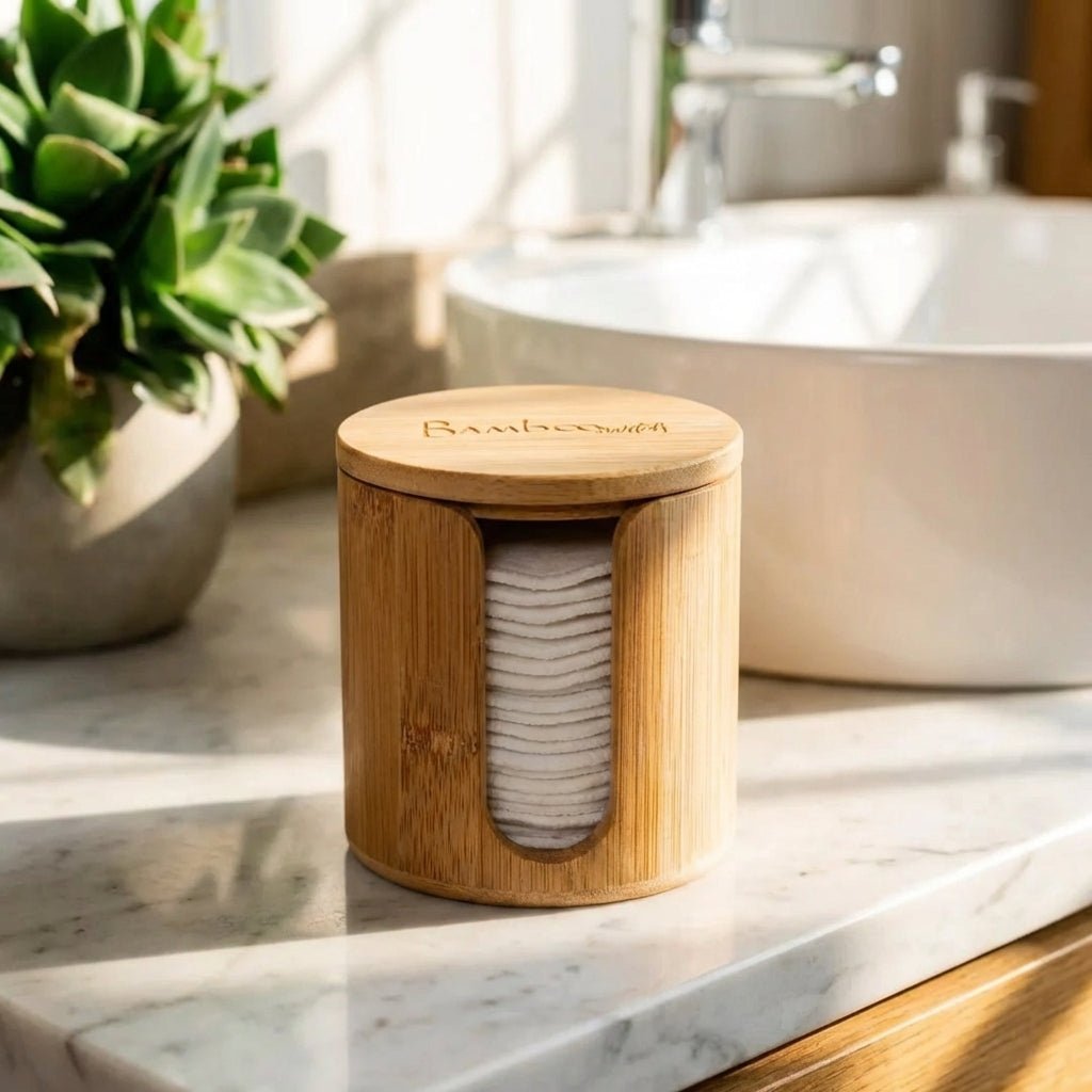 Bamboo Facial Rounds Holder