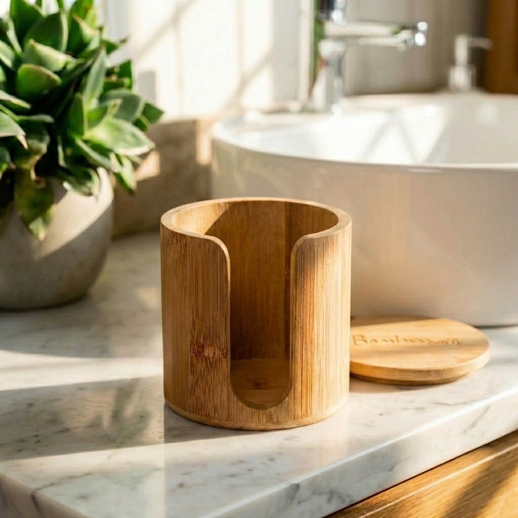Bamboo Facial Rounds Holder