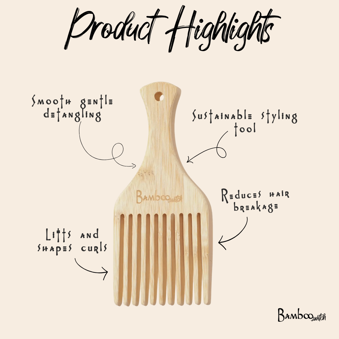 Bamboo Hair Pick