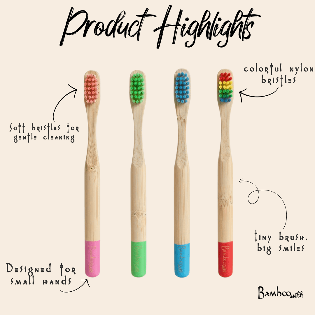 Bamboo Kids Toothbrush | Round Handle