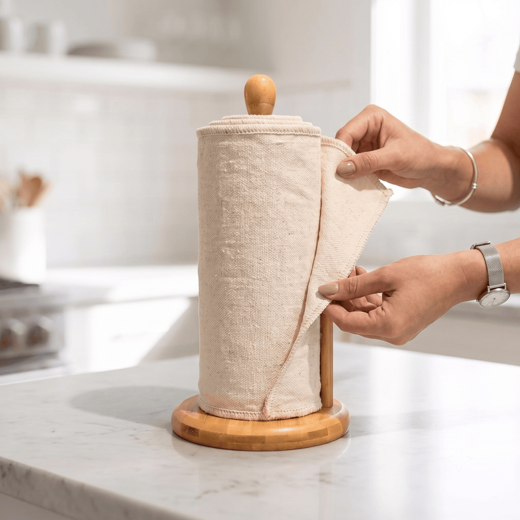 Bamboo Kitchen Paper Towel Holder