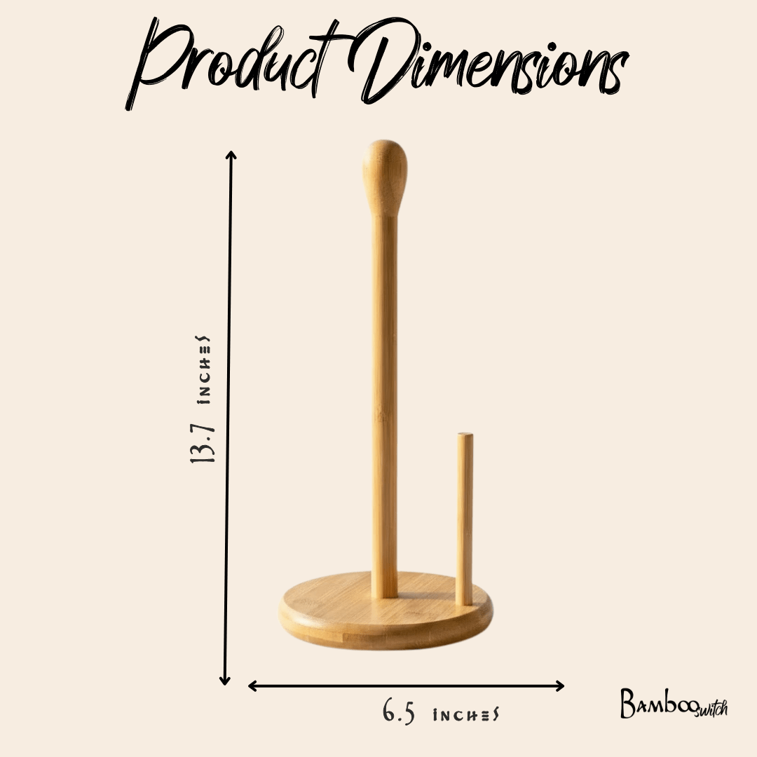 Bamboo Kitchen Paper Towel Holder