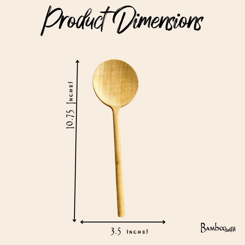 Bamboo Long Handle Round Spoon