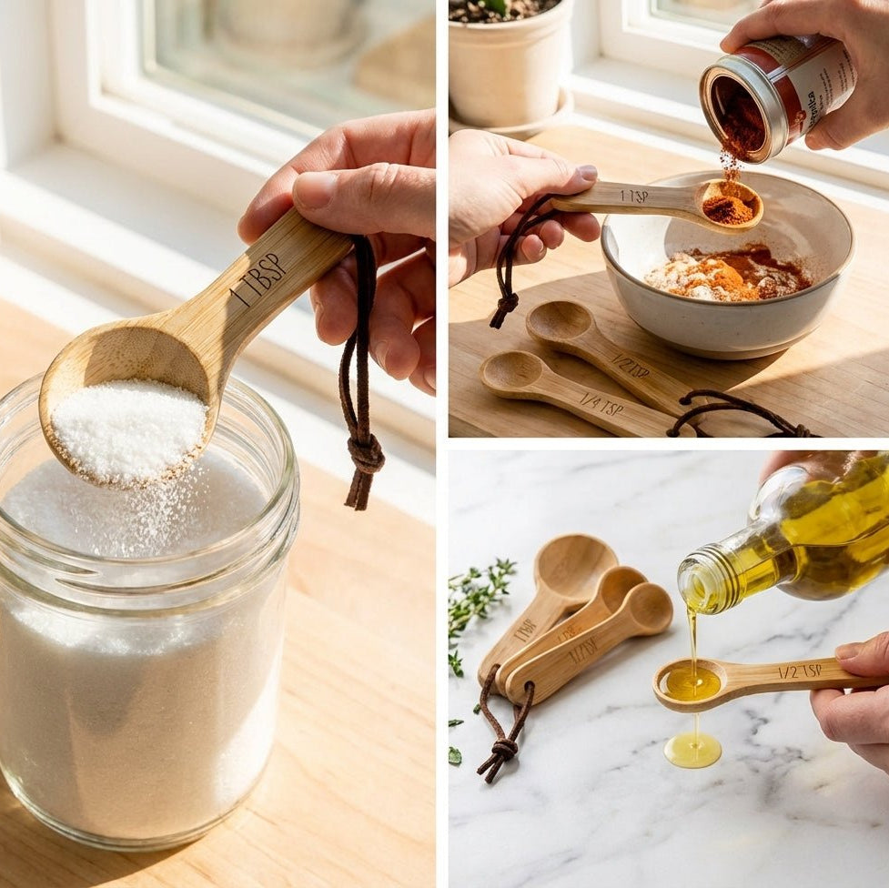 Bamboo Measuring Spoons Set