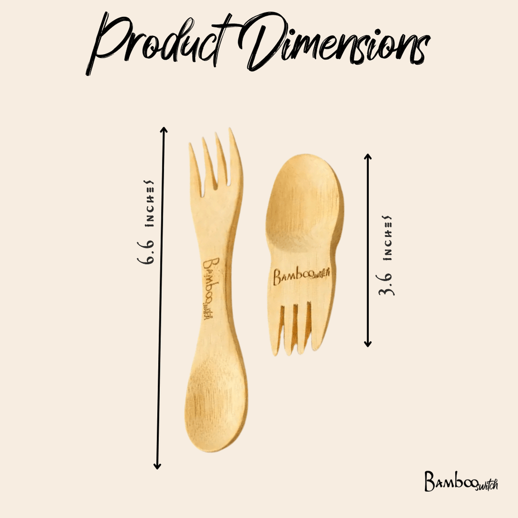 Bamboo Mini Spork Utensil
