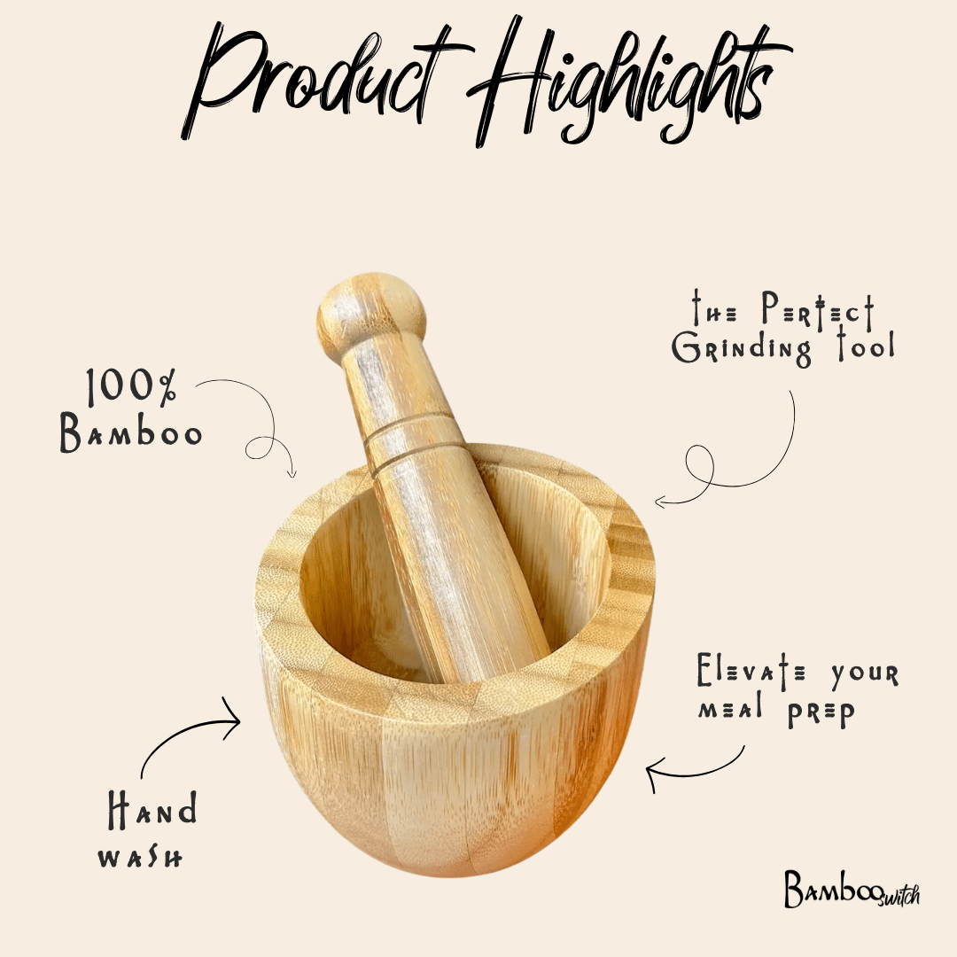 Bamboo Mortar & Pestle
