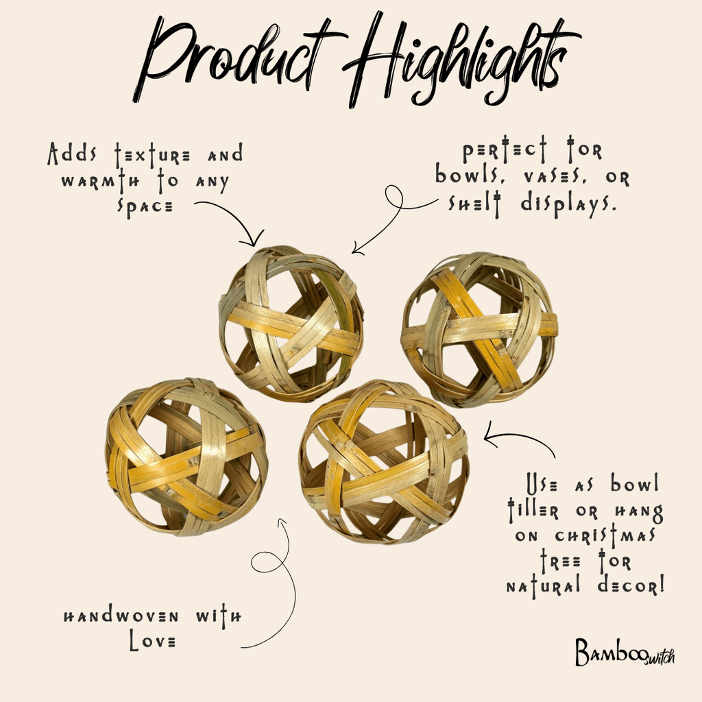 Bamboo Ornament | Handwoven | Decorative Ball