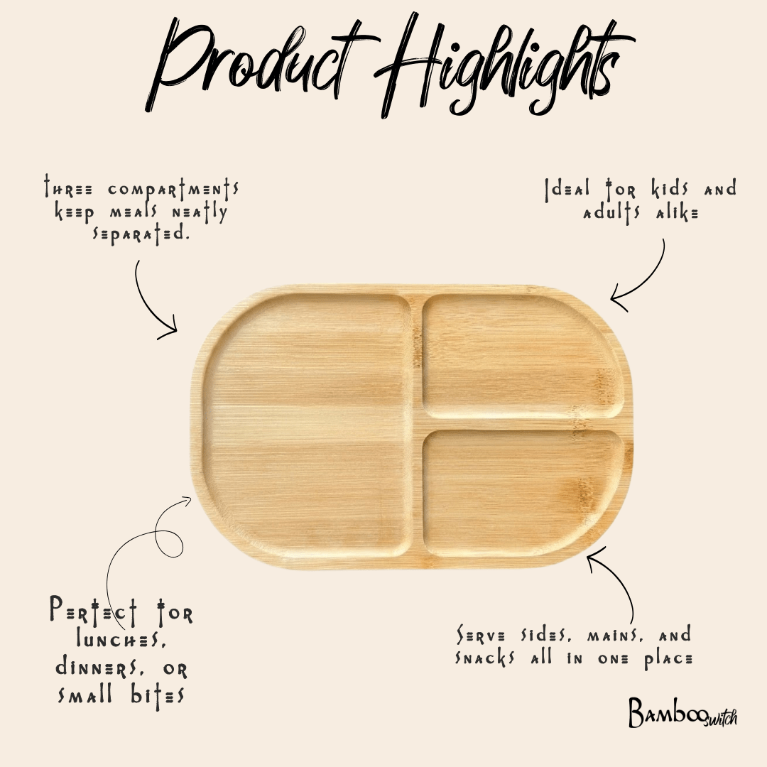 Bamboo Plate | Sectioned