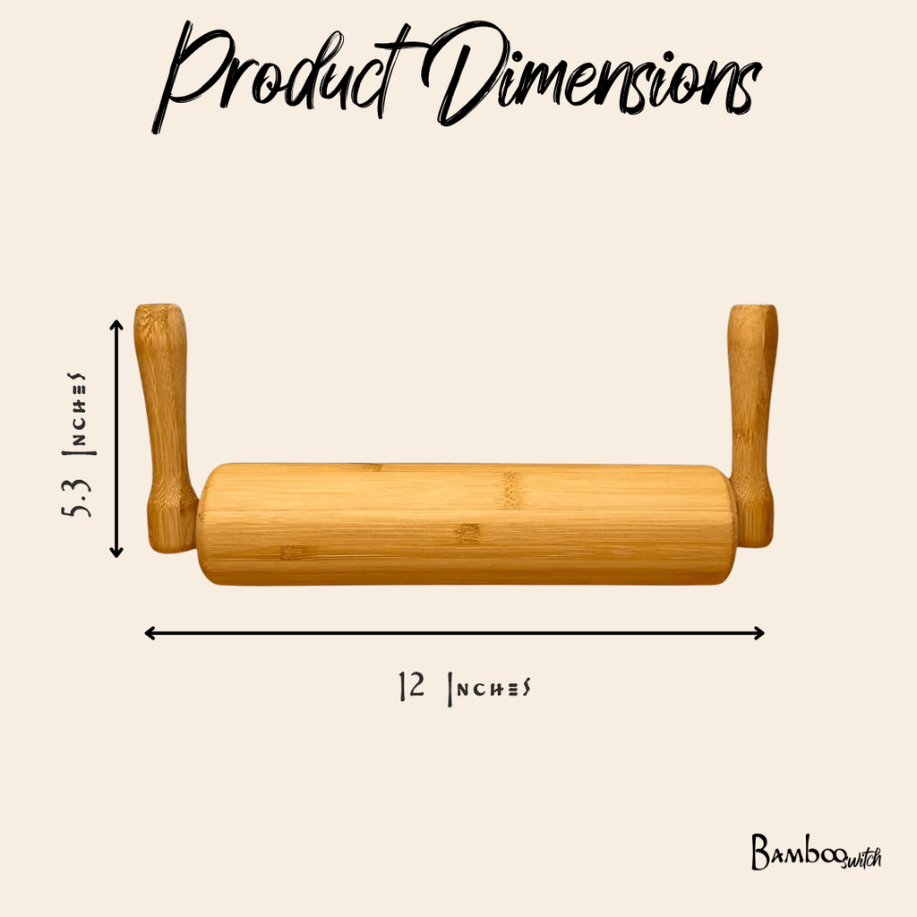 Bamboo Rolling Pin with Handles