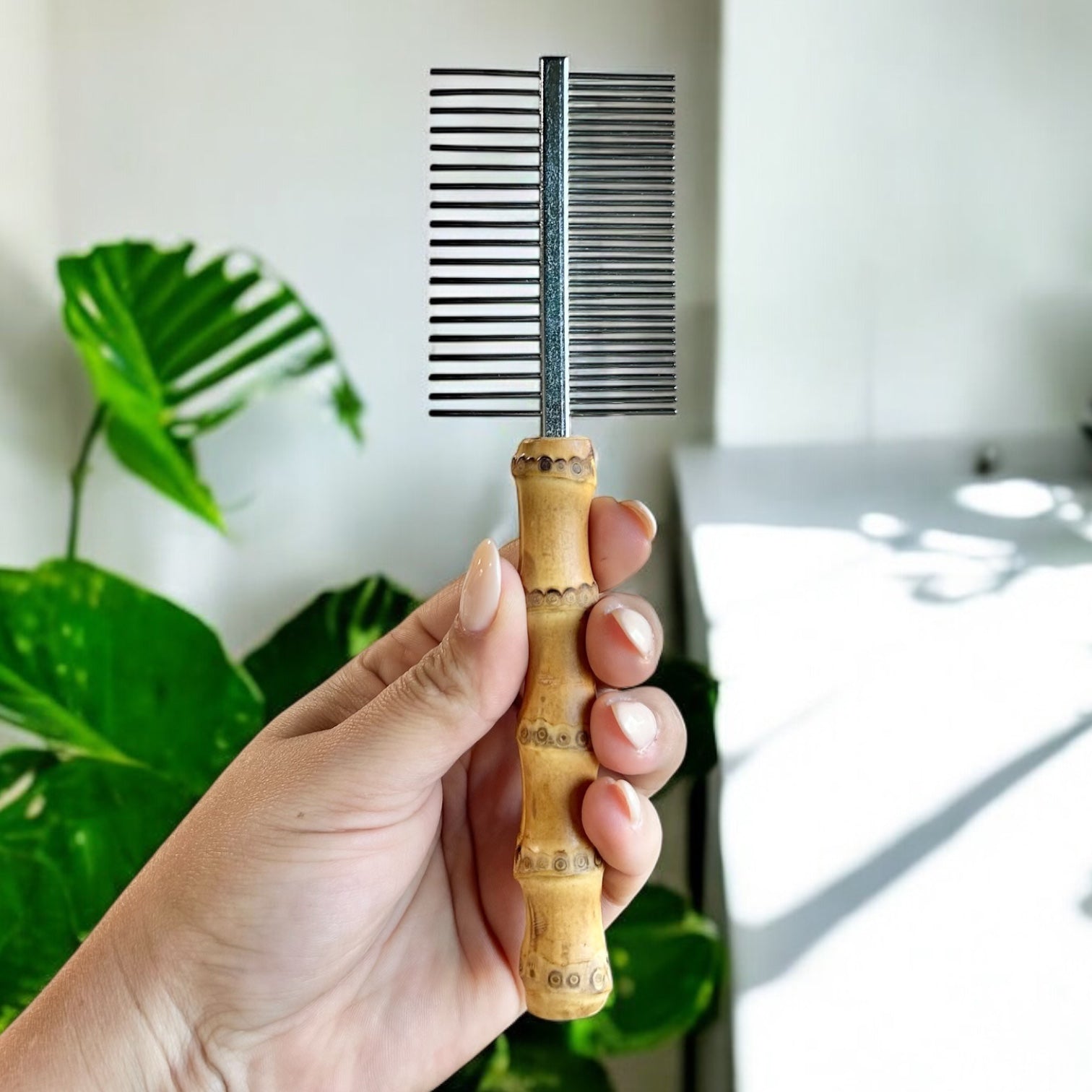 Bamboo Root Pet Flea & Tick Comb
