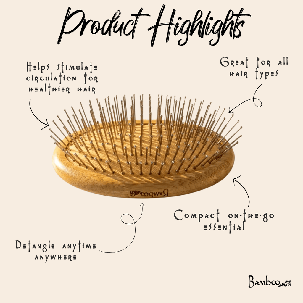 Bamboo Round Hair Brush | Wired Bristles
