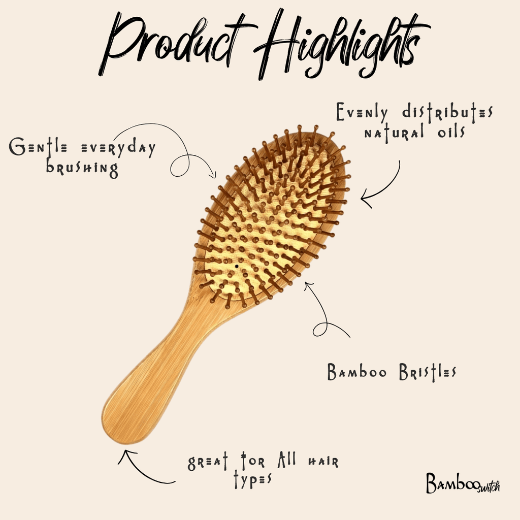 Bamboo Rounded Hair Brush | Classic Handle