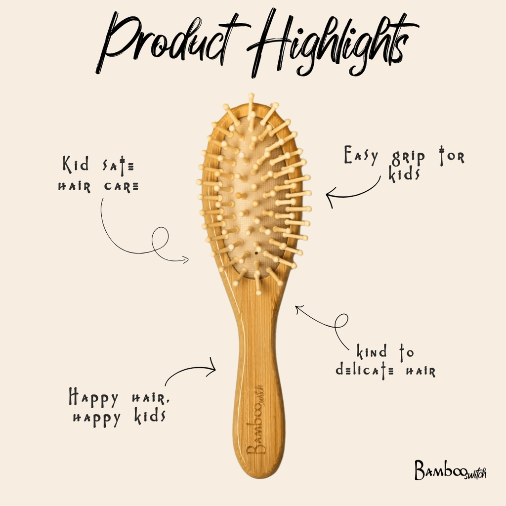 Bamboo Rounded Hair Brush | For Kids