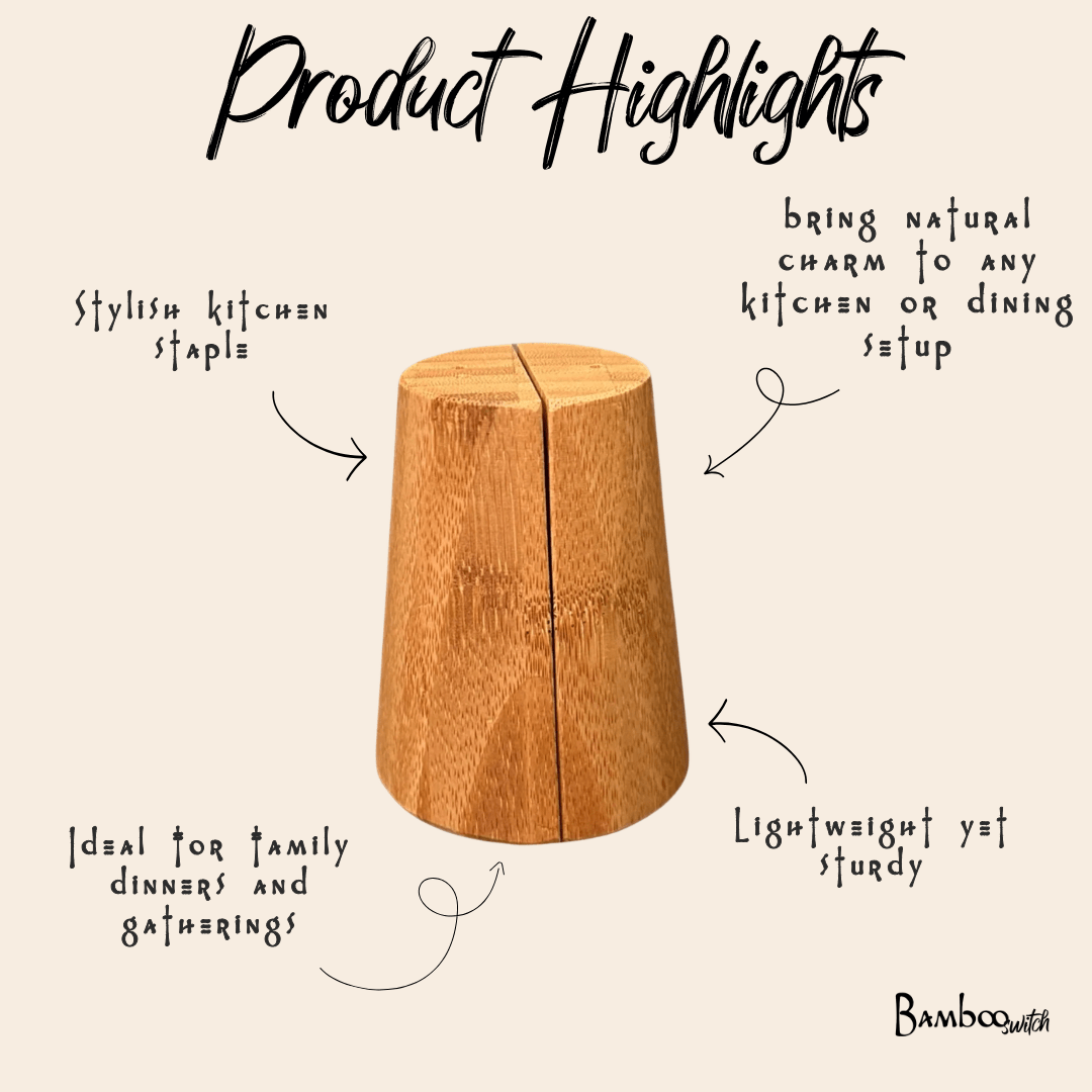 Bamboo Salt & Pepper Shaker
